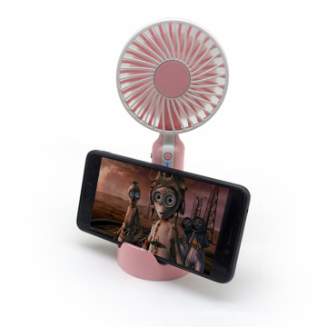 2021 Best summer gift USB powerful rechargeable 3 wind speed handheld mini USB fan with phone holder base